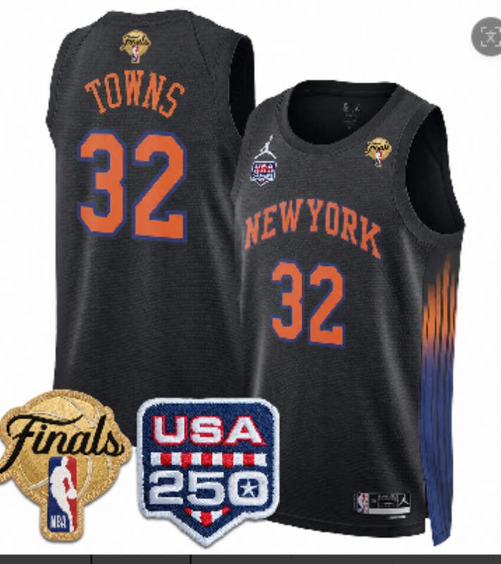 Men New York Knicks #32 Towns black 2026 Nike NBA jersey 0627001